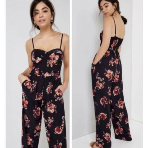 Band of Gypsies Jumpsuit Womens Small Floral Boho Sexy Rockstar Whimsical Fun - Picture 1 of 7